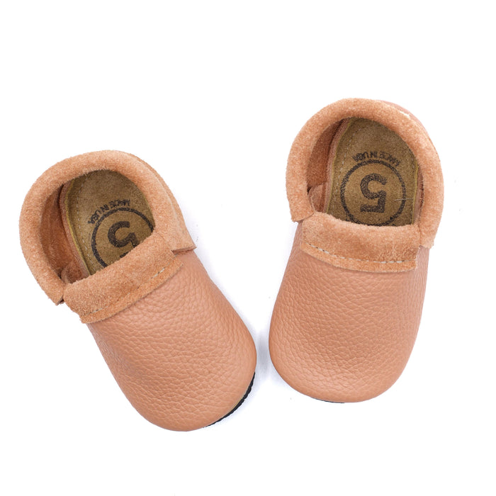 Duchess & Fox Footwear RTS Size 1/2 Youth - Salmon Moccasins handmade barefoot shoes
