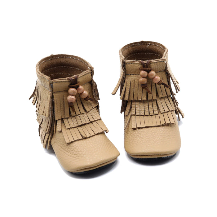 Duchess and Fox Dune Trail Blazers • Fringe Moccasin Boots handmade barefoot shoes