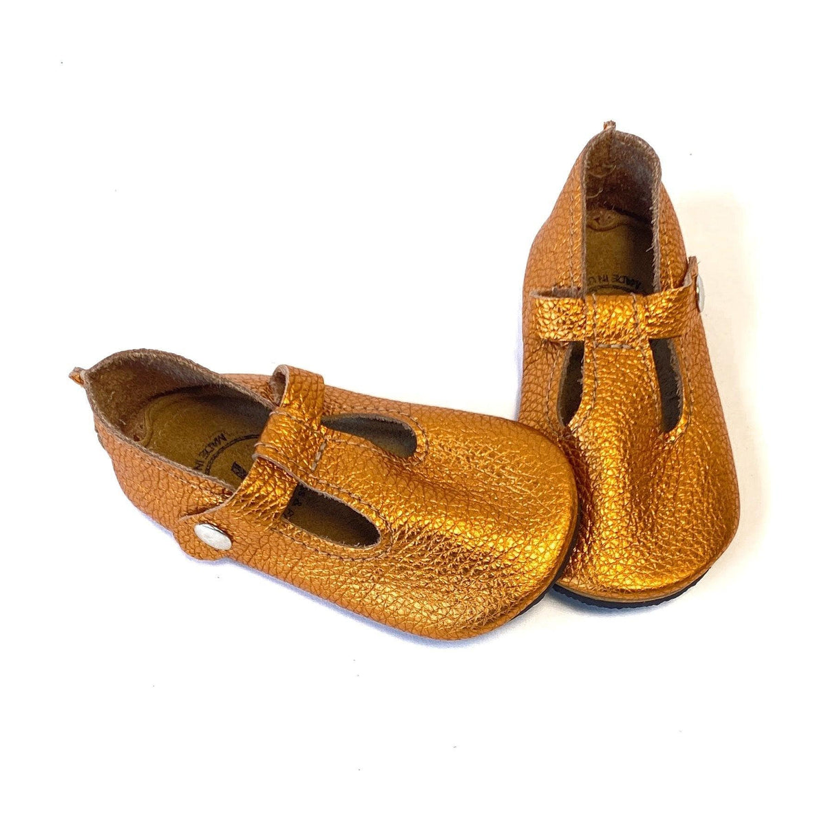 Duchess and Fox Tangerine T-Straps handmade barefoot shoes