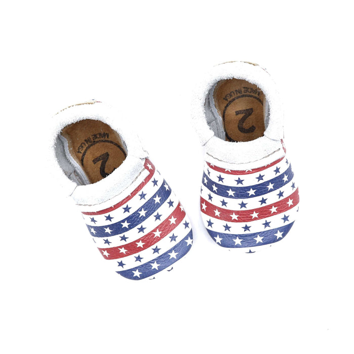 Duchess & Fox Footwear LE Stars & Stripes Moccasins handmade barefoot shoes