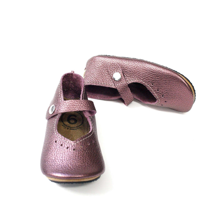 Duchess & Fox Footwear RTS Plum Mary Janes handmade barefoot shoes