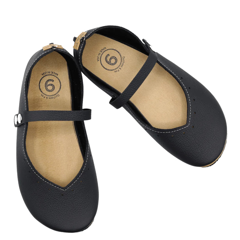 Duchess & Fox Footwear Women's Black Mary Janes handmade barefoot shoes